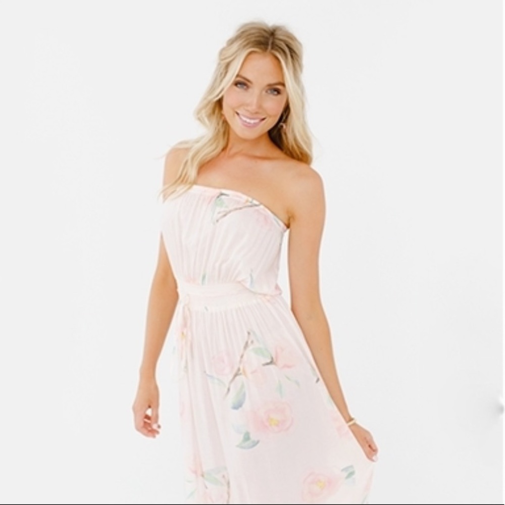 Plum Pretty Sugar Strapless flounce dress